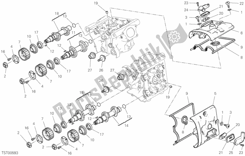 Toutes les pièces pour le Culasse: Système De Distribution du Ducati Monster 821 Stealth USA 2020